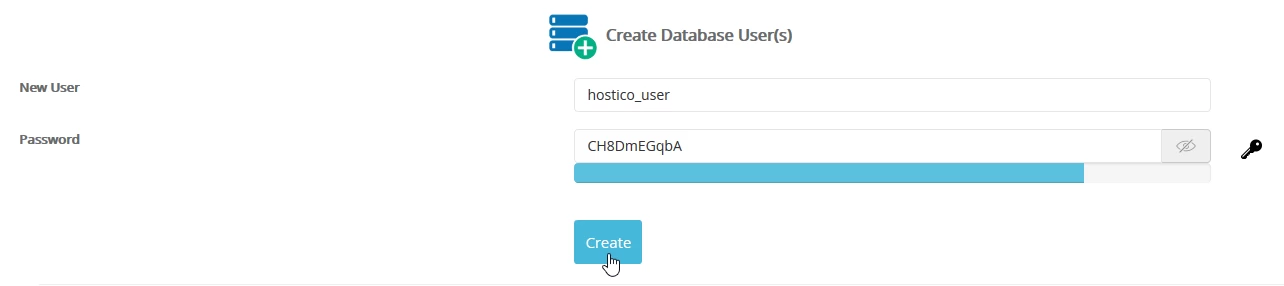 Creating and adding an SQL user to a database in the Webuzo panel | Hostico